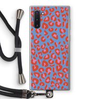 Leopard blue: Samsung Galaxy Note 10 Transparant Hoesje met koord