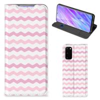 Samsung Galaxy S20 | Hoesje met Magneet | Waves Roze Samsung Galaxy S20 | Hoesje met Magneet | Waves Roze