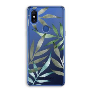 Tropical watercolor leaves: Xiaomi Mi Mix 3 Transparant Hoesje