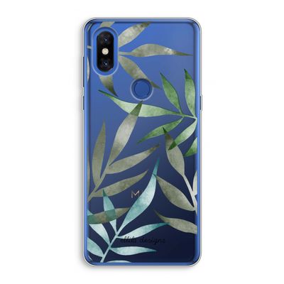 Tropical watercolor leaves: Xiaomi Mi Mix 3 Transparant Hoesje