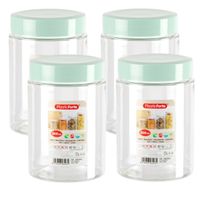 Voorraadpot/bewaarpot - 4x - 800 ml - kunststof - mint groen- B10 x H15 cm