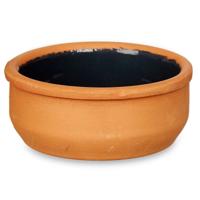 Tapas/creme brulee serveer schaaltjes - 6x - mini - terracotta/zwart - 8 x 4 cm