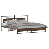 Bedframe zonder matras bewerkt hout bruin eikenkleur 160x200 cm