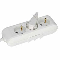 Panasonic stopcontact 3 voudig wit met 2 meter snoer ophang mogelijkheid en haak ophanging