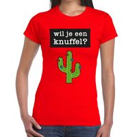 Wil je een Knuffel fun t-shirt rood voor dames 2XL  -