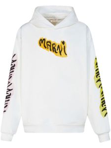 Marni hoodie en coton à imprimé graffiti - Blanc