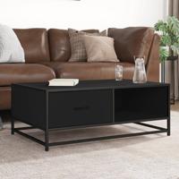 Salontafel 90x57x35 cm bewerkt hout en metaal zwart