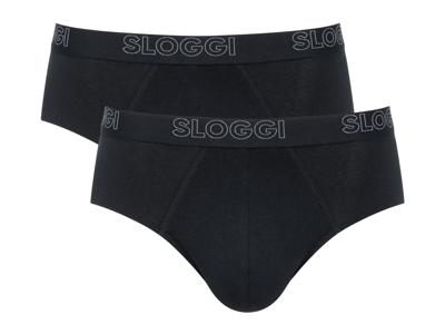 Hello by Sloggi 2 heren boxers of slips (Slip, Zwart, XL)