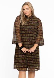 Yoek Jurk met ruches INFINITY | Zwart | Maat 50/52