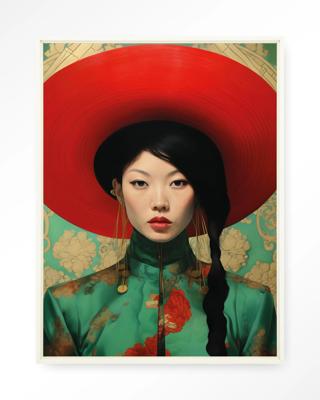 Urban Cotton Wandkleed 'Amy' 110 x 145cm in Floating Frame - off white