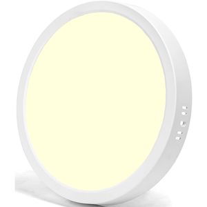 LED Paneel - Downlight - Aigi - Warm Wit 3000K - 24W - Ø30 - Opbouw - Rond - Wit - Flikkervrij