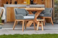 Teak tuinstoel Granada met kussen (set van 2 stoelen) Tuindeco - Tuindeco