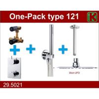 Wiesbaden One-Pack Inbouwthermostaatset - Type 121 - CHR - 30cm - Ufo