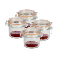 Weckpot/inmaakpot - 4x - 200 ml - glas - met beugelsluiting - D8.5 x H8.5 cm - thumbnail