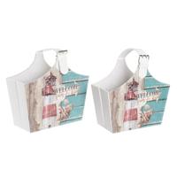 Tijdschriftenrek DKD Home Decor 40 x 18 x 41 cm Multicolour Karton Mediterrane (2 Stuks)