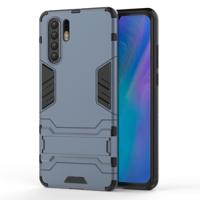 Schokbestendige PC + TPU Case voor Huawei P30 Pro met houder (marineblauw)