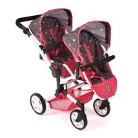Tweeling Poppenwagen Linus Duo - Vlinders Koraal