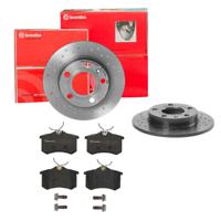 Remmenset, remschijf BREMBO, Remschijftype: Geperforeerd, Inbouwplaats: Achteras: , u.a. für Audi, Seat