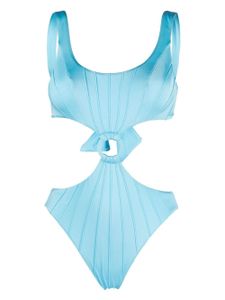 Noire Swimwear maillot de bain à détail d'anneau - Bleu