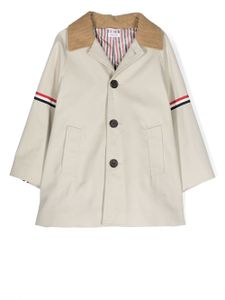 Thom Browne Kids manteau à boutonnière devant - Tons neutres