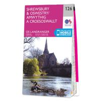 Wandelkaart - Topografische kaart 126 Landranger Shrewsbury & Oswestry - Wales | Ordnance Survey - thumbnail