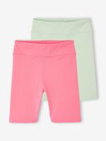 Set van 2 sportieve fietsshorts voor meisjes rozen