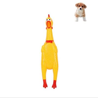 5st grappige Pet Supplies rubber schreeuwen kip kat hond vocale huisdier speelgoed grootte: 16cm (geel)