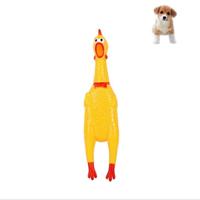 5st grappige Pet Supplies rubber schreeuwen kip kat hond vocale huisdier speelgoed grootte: 16cm (geel)