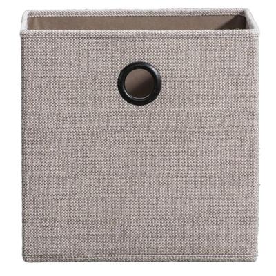 Leen Bakker - Opbergbox Kenzi Linnen - 31x31x31 Cm - Polyester/Linnen - Taupe