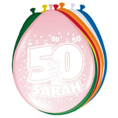 Folat Verjaardagsfeest ballonnen - 50 jaar - 8x stuks - multi - Sarah - versiering