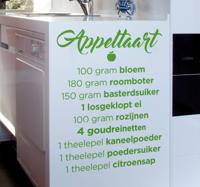 Tekst sticker recept Appeltaart