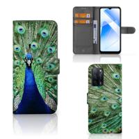 OPPO A16/A16s/A54s | Telefoonhoesje | Met pasjeshouder | Pauw