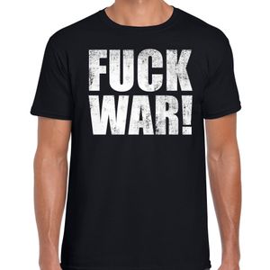 Fuck war protest t-shirt zwart voor heren