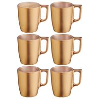 Koffiemokken Monaco - 6x stuks - Hard Glas - goud - 250 ml - 9 cm - Flashy metallic finish Koffiemokken Monaco - 6x stuks - Hard Glas - goud - 250 ml - 9 cm - Flashy metallic finish