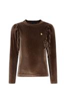 Like Flo winter velvet top meisjes - bruin - Esmay