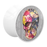 Double Flared Plug met Doodshoofddesign Acryl Tunnels & Plugs