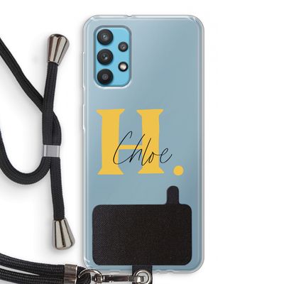 Amber Script: Samsung Galaxy A32 4G Transparant Hoesje met koord
