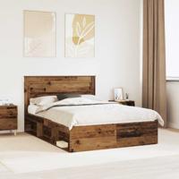 Bedframe met hoofdeinde Oudhout 140 x 190 cm Massief grenenhout