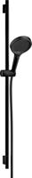 Hansgrohe Rainfinity doucheset 130 3jet EcoSmart met glijstang S Puro 90 cm, push-schuifstuk en Designflex textiel doucheslang 160 cm, mat zwart