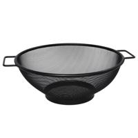 Gerimport Keuken vergiet met handvaten - zwart - metaal - 31 cm - afgiet zeef