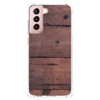 Samsung Galaxy S21 FE Stevig Telefoonhoesje Old Wood