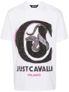 Just Cavalli t-shirt en coton à logo imprimé - Blanc