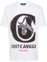 Just Cavalli t-shirt en coton à logo imprimé - Blanc