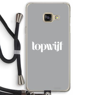 Topwijf Grijs Wit: Samsung Galaxy A3 (2016) Transparant Hoesje met koord