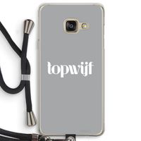 Topwijf Grijs Wit: Samsung Galaxy A3 (2016) Transparant Hoesje met koord