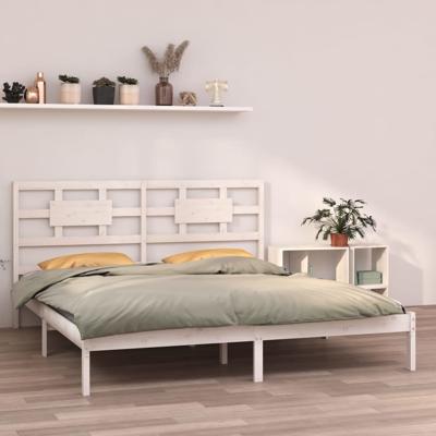 Bedframe massief hout wit 180x200 cm