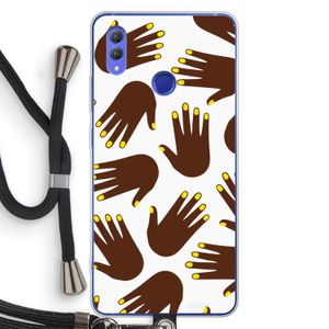Hands dark: Honor Note 10 Transparant Hoesje met koord