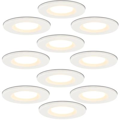 Set van 10 Venezia LED inbouwspots - 6 Watt 650 lumen - 2700K warm wit - Dimbaar - Rond - IP65 waterdicht - Wit - Voor binnen, buiten en badkamer Set van 10 Venezia LED inbouwspots - 6 Watt 650 lumen - 2700K warm wit - Dimbaar - Rond - IP65 waterdicht - Wit - Voor binnen, buiten en badkamer