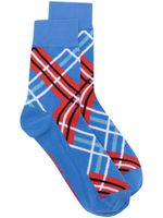 Charles Jeffrey Loverboy chaussettes en coton à motif tartan - Bleu