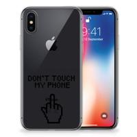Apple iPhone X | Xs Silicone-hoesje Finger Don&apos;t Touch My Phone